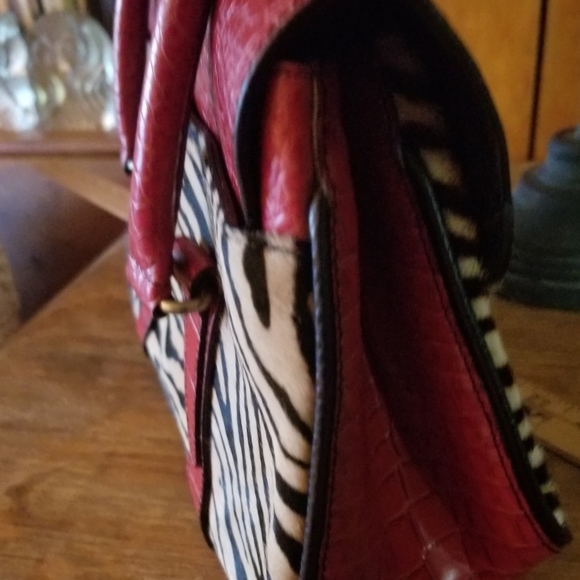 BRAHMIN ltd ed BURCHELLI COLLECTION calf RED CROC - Picture 8 of 15